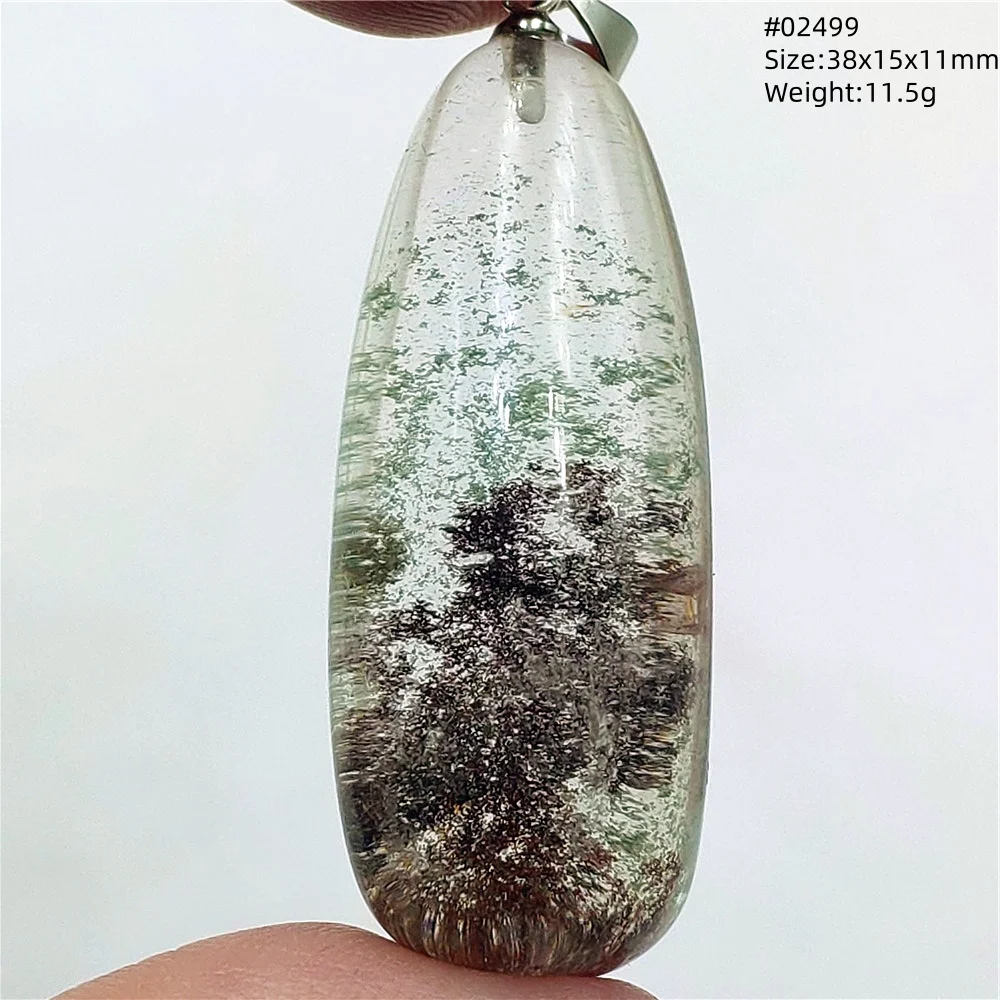 Colgante de cuarzo fantasma verde Natural, joyería rectangular, collar para hombres y mujeres, gota de agua, fantasma, jardín raro AAAAAA