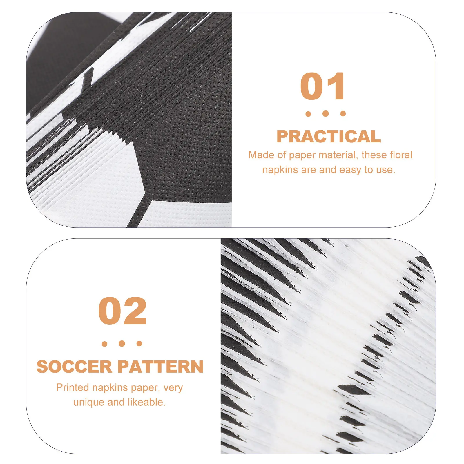 100 pcs Paper Napkins Disposable Party Wedding Birthday Dinner Decorative Halloween Christmas New Year Soccer Napkin Themed