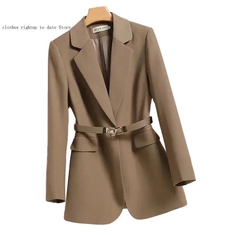 Abito cappotto elegante moda capispalla con cintura primavera autunno New Office Ladies Blazer Jacket donna un bottone tinta unita