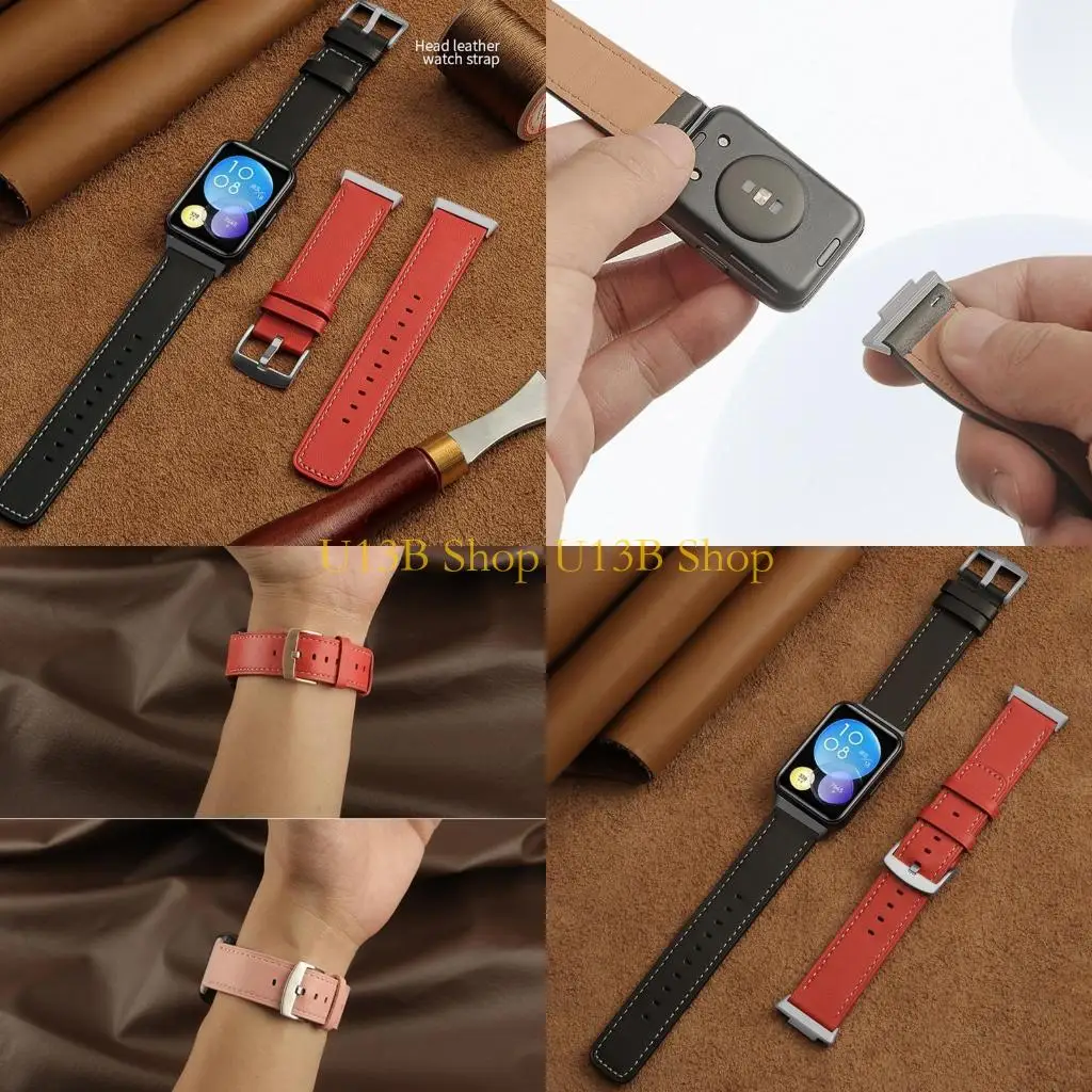 U13b PU Strap couro para Huaweiwatch Fit 2 Durável Banda Smartwatch Pulseira
