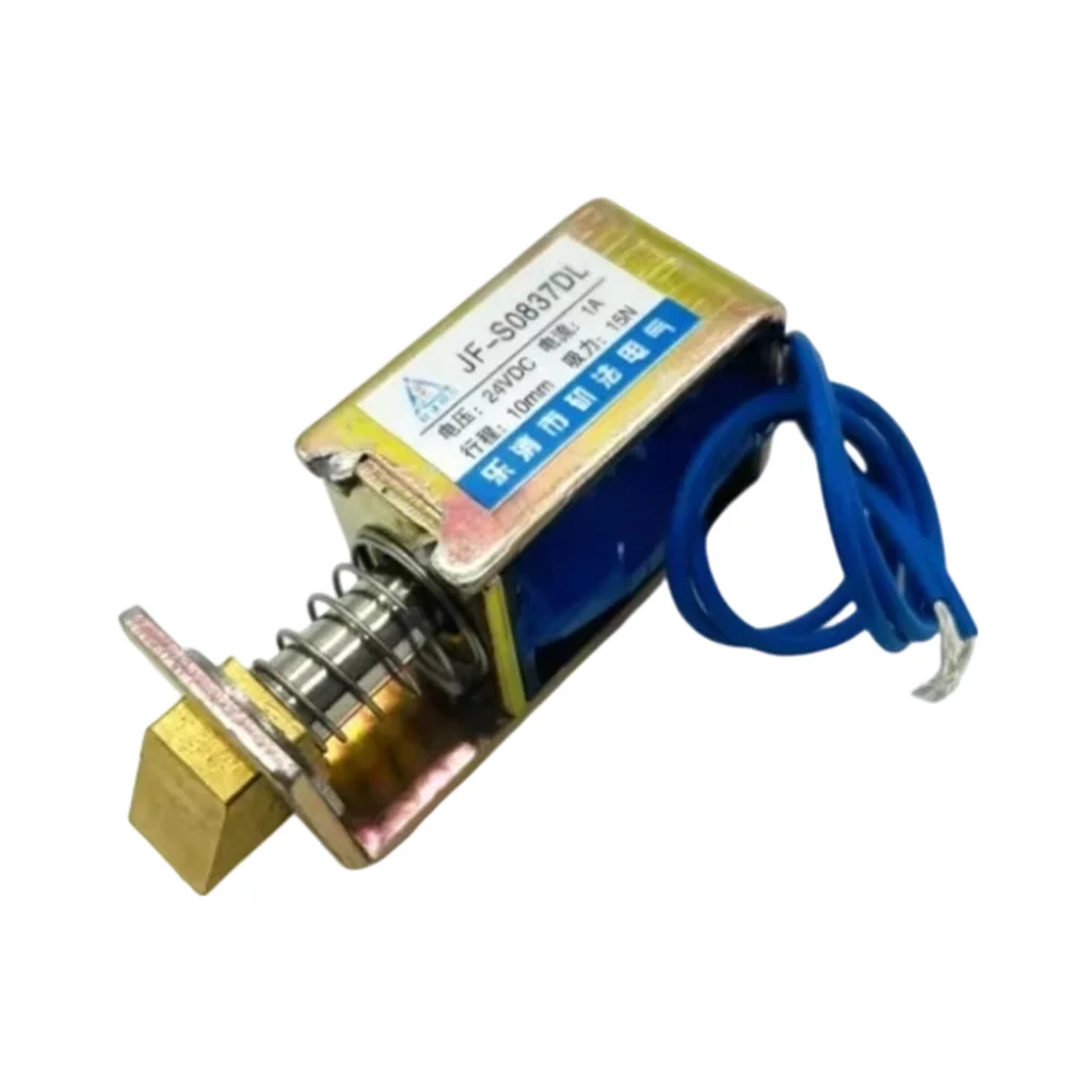 JF-S0837DL Solenoid Electromagnet Pull Type Open Frame Actuator 10mm Stroke 1.5Kg 15N Force DC 6V 12V 24V 1A for Door Lock Assem