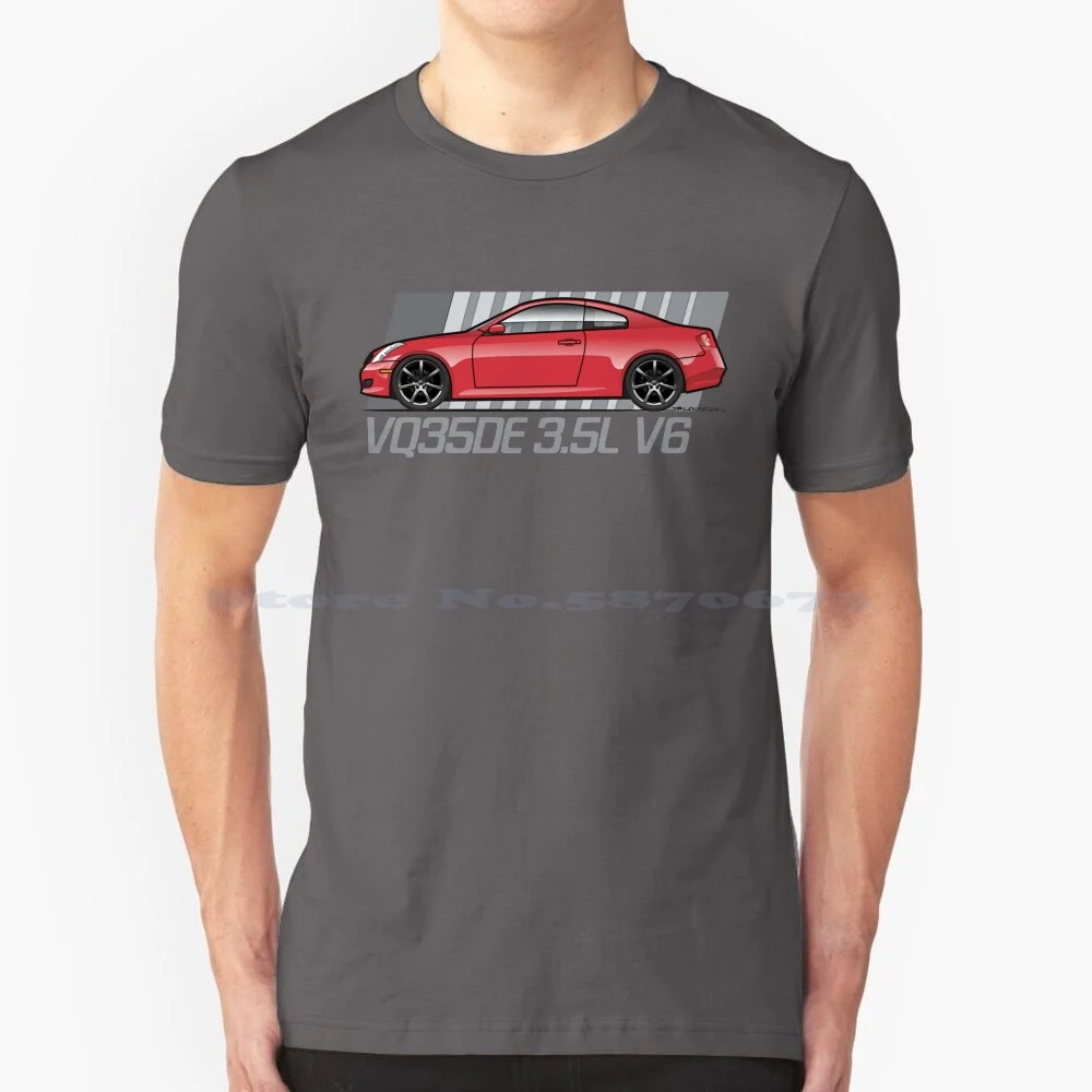 Vq35de Red T Shirt 100% Cotton Tee 2003 2004 2005 2006 2007 V35 Infiniti G35 V6 Coupe Vq35de 3 5l Jdm