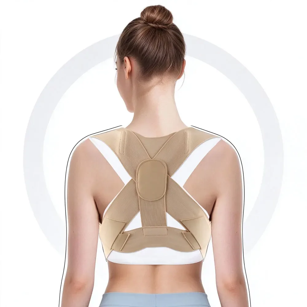 Invisible Under Clothes Posture Corrector, Adjustable Elastic Upper Back Support Brace, Hunchback & Rounded Shoulder Corrector