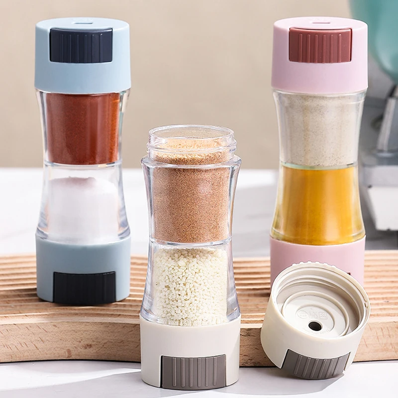 Salt Shaker Pepper Shaker With Pour Holes Double Head Spic Jar For Dining Table Seasoning Spice Organizer Items For Home Hotels