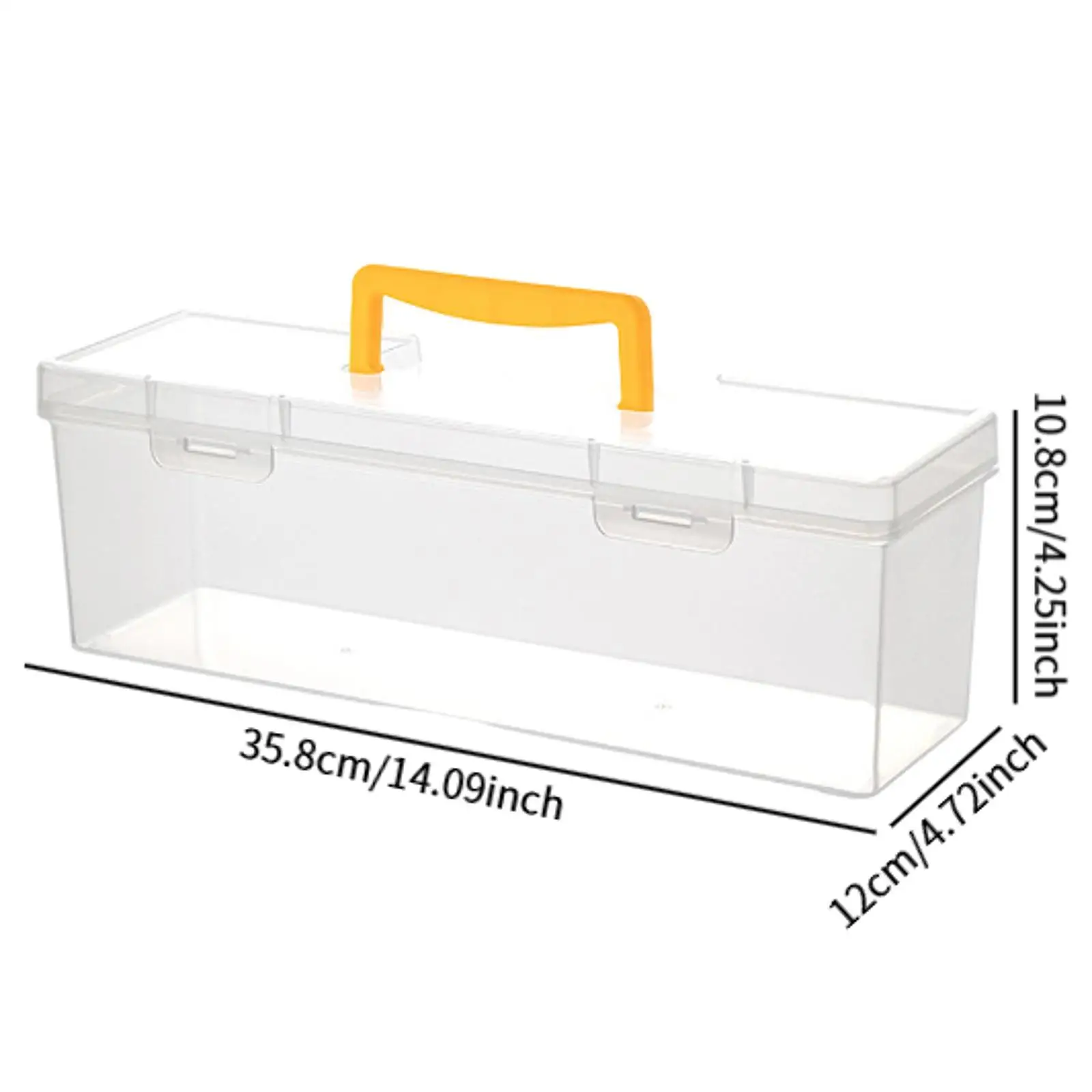 Clear Tool Box with Handle Bin Household Portable Carrier Container Case Storage Organizer for Repair Tool Hardware Travel