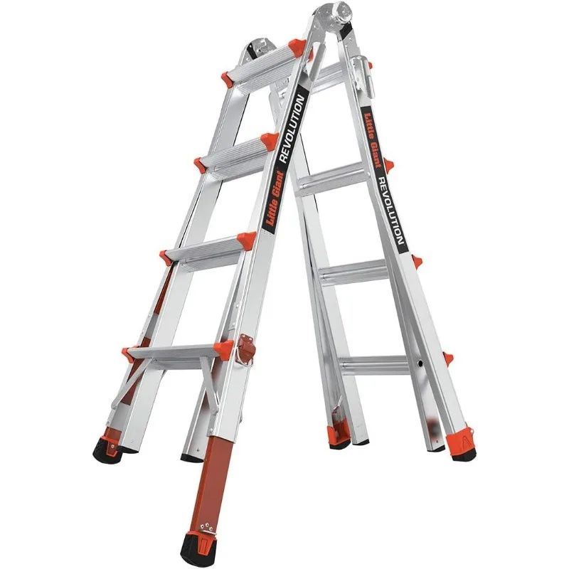 Ladders, revolutie met ratellevelers, M17, 1,5 meter, ladder met meerdere standen, ratel ™   pootlevelers, aluminium, type 1A,