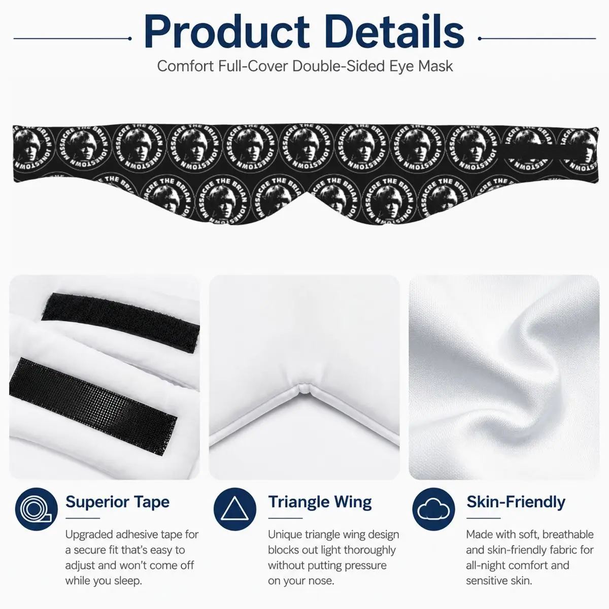 Brian Jonestown Massacre sleep eye mask Light Blocking Portable Eye Cover for Girls Boys Home Sleeping Party Eyeshade eyepatch view 4