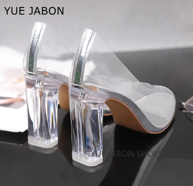 

High Quality Transparent Summer Pumps Perspex High Heels Sexy Ladies Shoes Pointed Toe Slip On Wedding Party Pumps Women Shoes