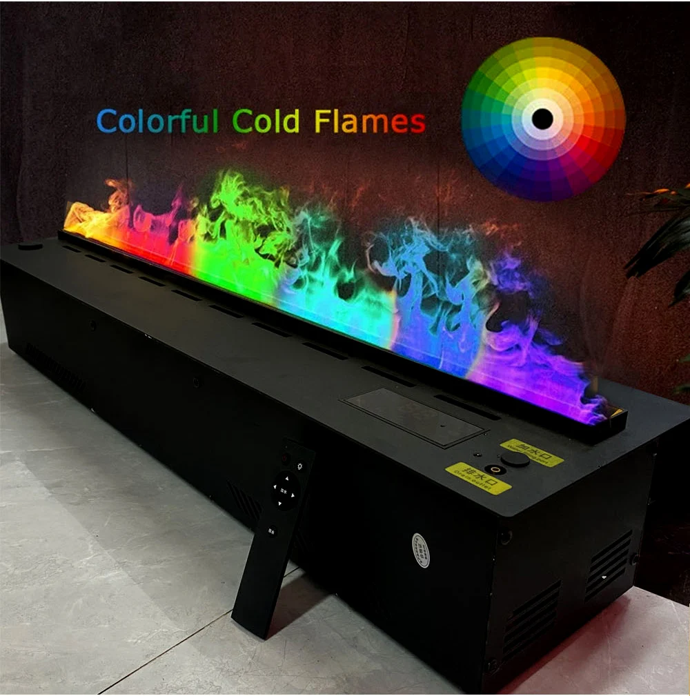 Energy Saving Electric Fireplace TV Stand - Ultrasonic Mist, 128 RGB Mood Light, Real Wood Sound, 3D Water Steam Fireplace