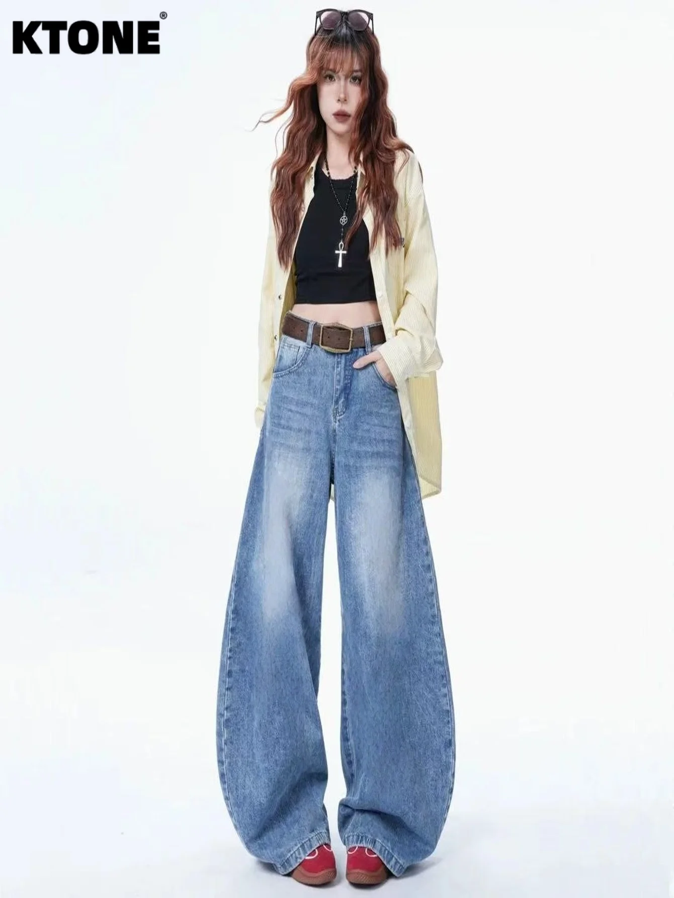 

Y2k Clothes Blue Jeans Loose For Man Drip Original Trend Daily Pants No accessories or belts included