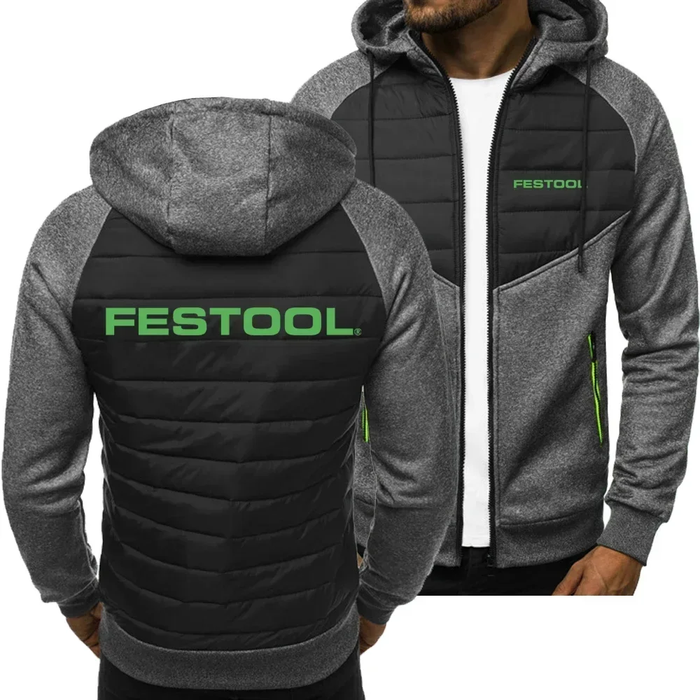 Festool Logo Printed Workwear Casual Zipper Jacket Men's Spring and Autumn Hoodie Team Uniform Pullover European Sizes