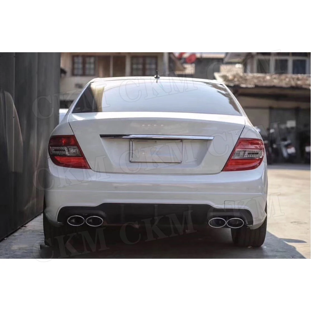 PP Unpainted Body Kits Front Bumper Grill Mesh Side Skirts Aprons Rear Bumper Lip for Benz C Class W204 AMG Style 2006- 2012