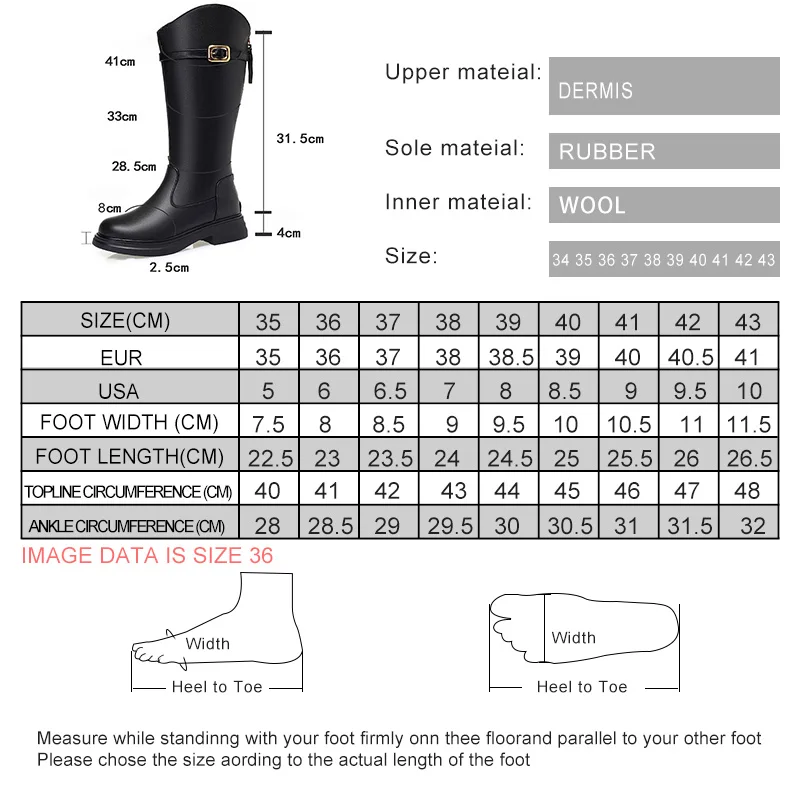 DIMANYU Knight Boots women's Large Size 2025 New Natural Wool Female Knee-high Boots Genuine Leather Ladies Winter Boots