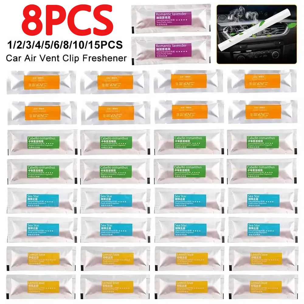 4/8pcs Car Air Vent Clip Freshener Perfume Osmanthus Aroma Sticks Car Air Fresheners Refills Car Air Freshener Supplement