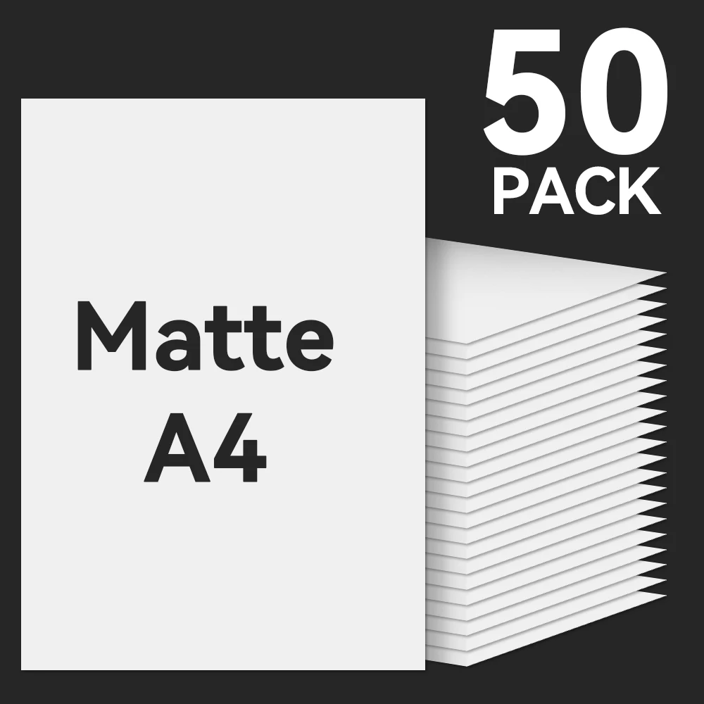 30/50 Sheets Matte Printable Vinyl Sticker Paper A4 Adhesive Photo Paper DIY Label Waterproof Printing Paper for Inkjet Printer