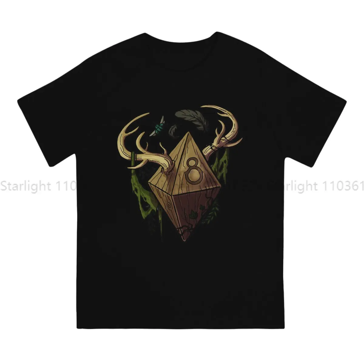 Dice Druid TShirt For Men DnD Game Clothing Novelty T Shirt Comfortable