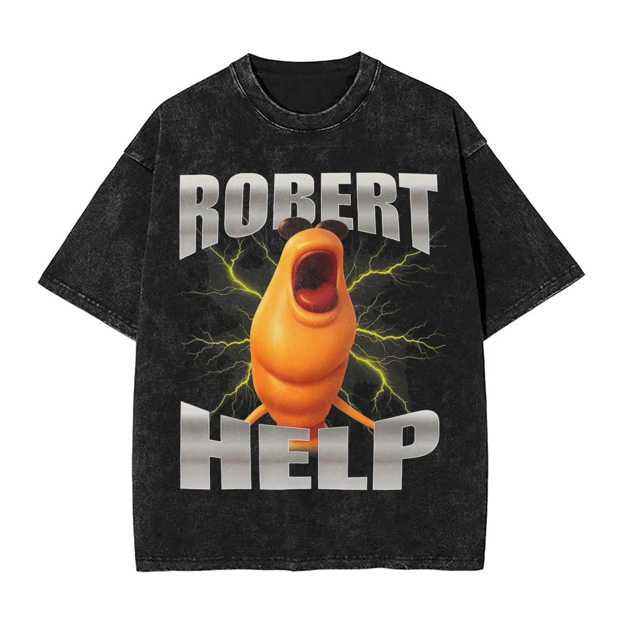 

Robert Help Marcus The Worm Washed T Shirt Streetwear Hip Hop Vintage T-Shirts Tees Tops for Men Women Cotton Harajuku Summer