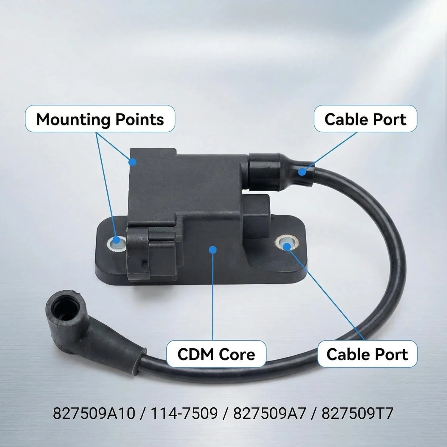 3-Pack 827509A10 CDM Module Ignition Coil for Mercury Outboard 50 75 90 115 125HP 2-Stroke | 114-7509 Force Mariner 4-Cyl