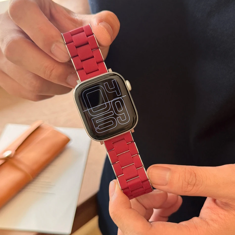 Breathable Sports Rubber Strap for Apple Iwatch Series 11 10 9 8 7 6 5 4 3 SE Ultra Watch Bands 38 40 41 42 44 45 46 49 mm Band