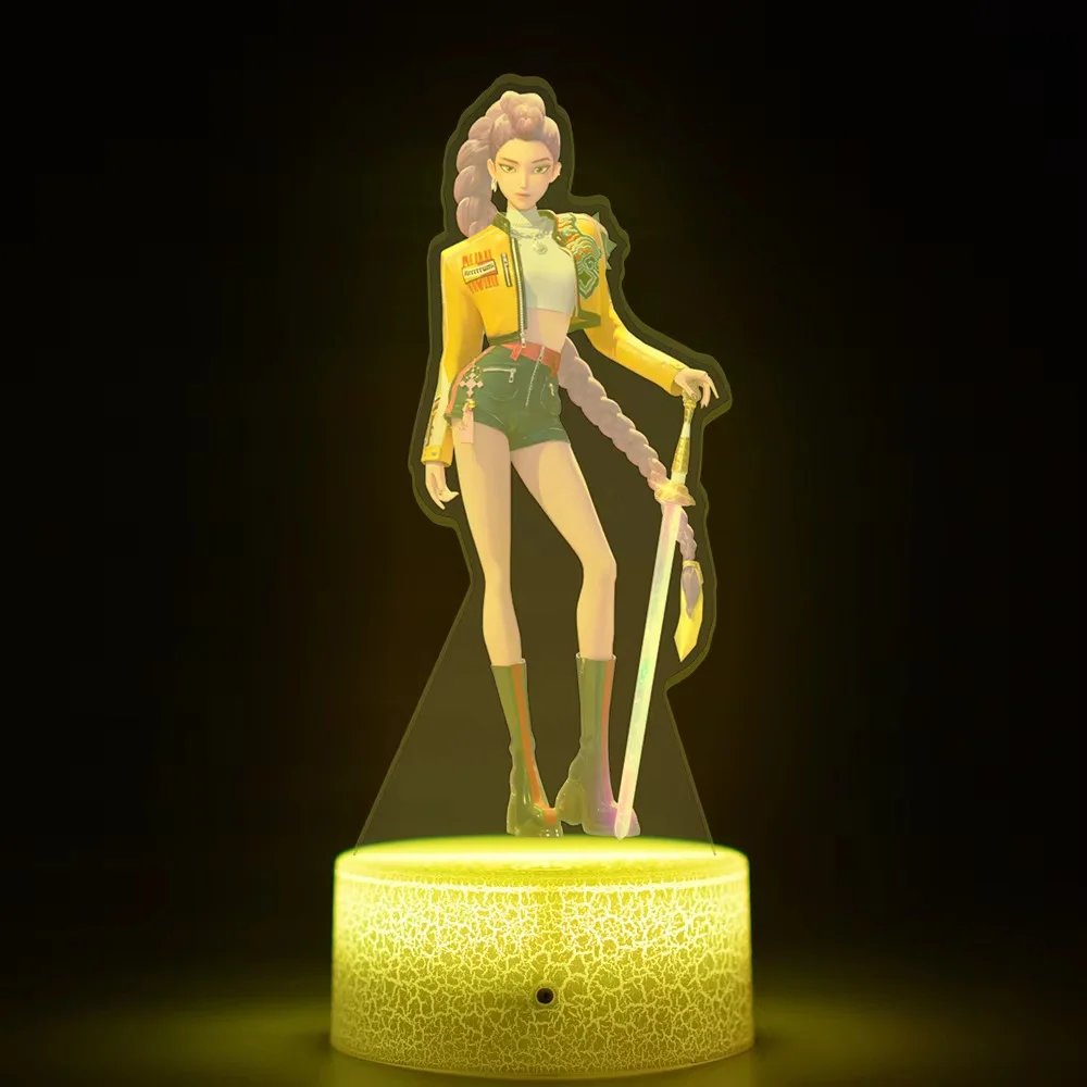 Nuit pour Kpop chasseurs de démons Kawaii Zoe Rumi Mira Saja garçons Superstar lumière monochrome télécommande 16 couleurs lumière veilleuse