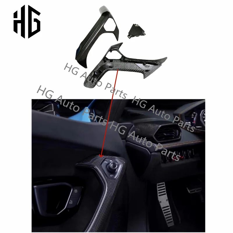 

For LP610 LP580 Real Dry Carbon Fiber Interior Door Handle Cover For Lamborghini Huracan InnerTrims Covers