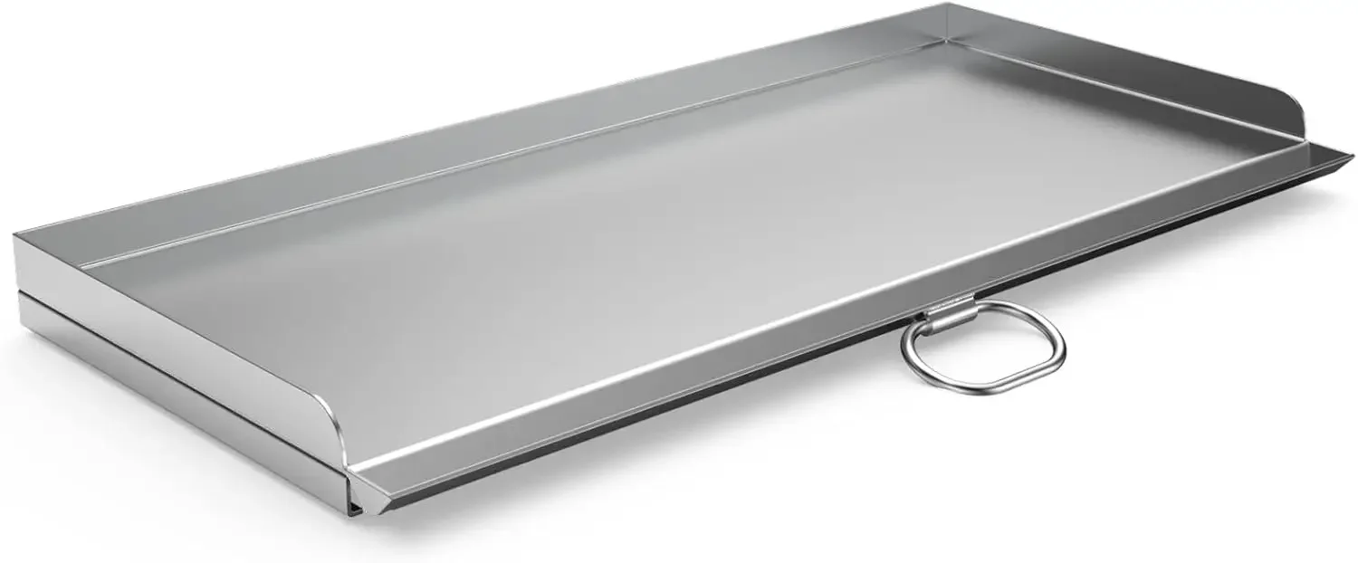 Plancha de cocina de repuesto de acero inoxidable fundido con mango para Camp Chef SG60, compatible con Camp Chef, estufa de 2 quemadores de 14"