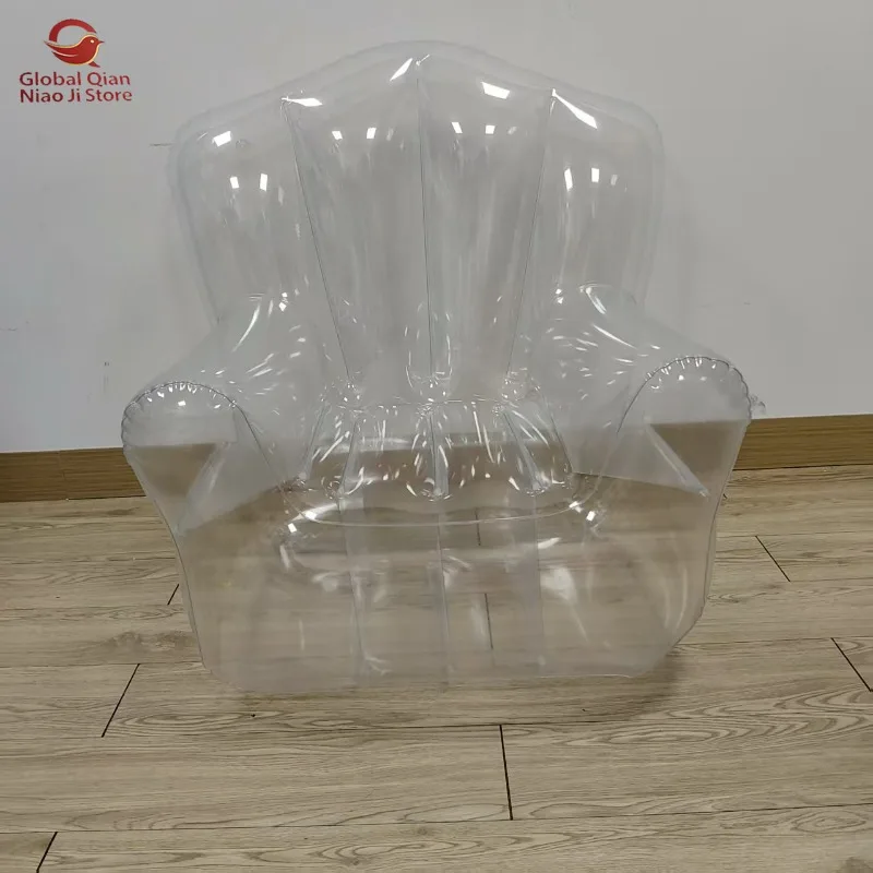Transparent PVC Lazy Sofa Inflatable Foldable Outdoor Camping Chair for Living Room Creative Space Utilization