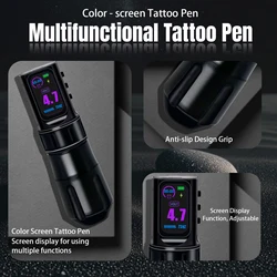 Wireless Tattoo Pen Tattoo Machine Direct Drive Dual Mode Timing Function IPS Screen Stroke 3.5mm Battery1800mAh Tattoo Supplies