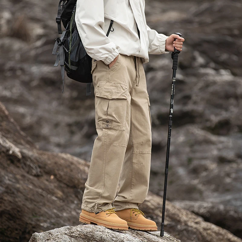 Men's Mountain Style Sports Work Pants Loose Thin Design Functional Casual Outdoor Trend Luxury Feel