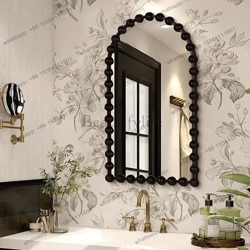 LXToilet bathroom mirror wall-mounted non-punching small apartment toilet toilet cosmetic mirror with rackSSS
