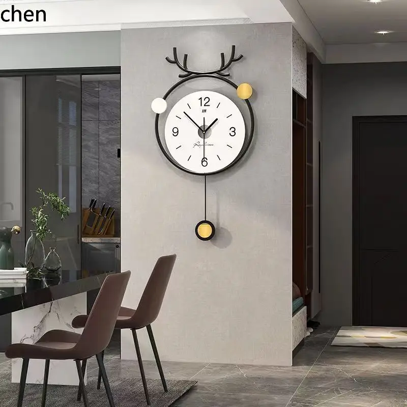 YFY Wall Clock for Living Room, Modern Light Luxury Home Decorative Wall Watch, No-Drill Wall Clock with a High-End Feel