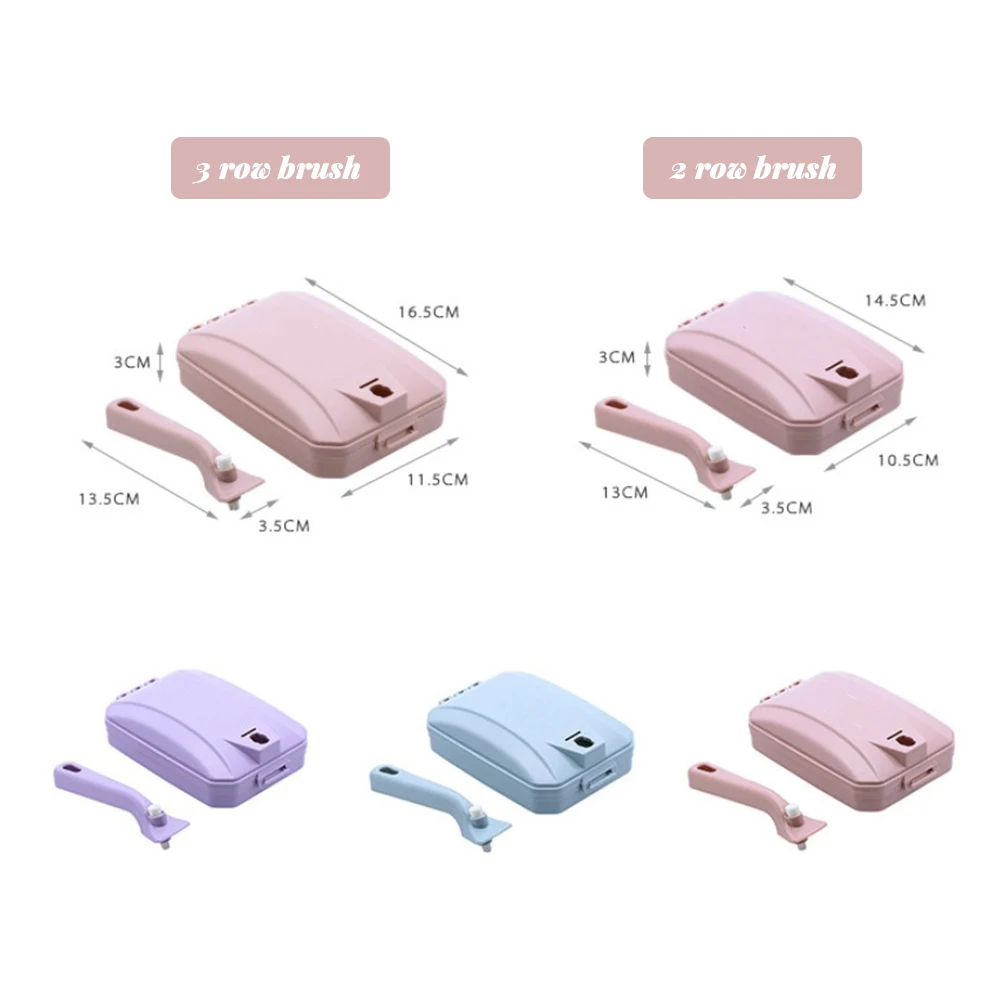 Short Handle Sofa Dust Cleaning Roller With Waste Collector Soft Nylon Bristle for Pile Carpet Beds Living Room