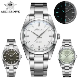 ADDIESDIVE VH31 Quartz Watch For Men AD2066 AR Coating 100m Waterproof 316L Stainless Steel BGW9 Luminous 36mm Dive Watches