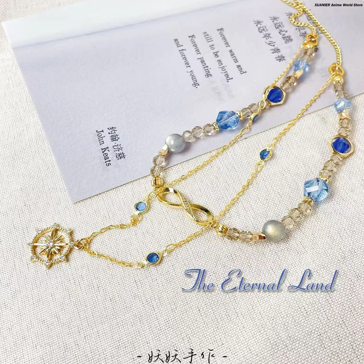 لعبة هونكاي: ستار السكك الحديدية Phainon Khaslana أنيمي طبقة مزدوجة تصميم قلادة المختنق قلادة مجوهرات تأثيري الاكسسوارات اليدوية #3