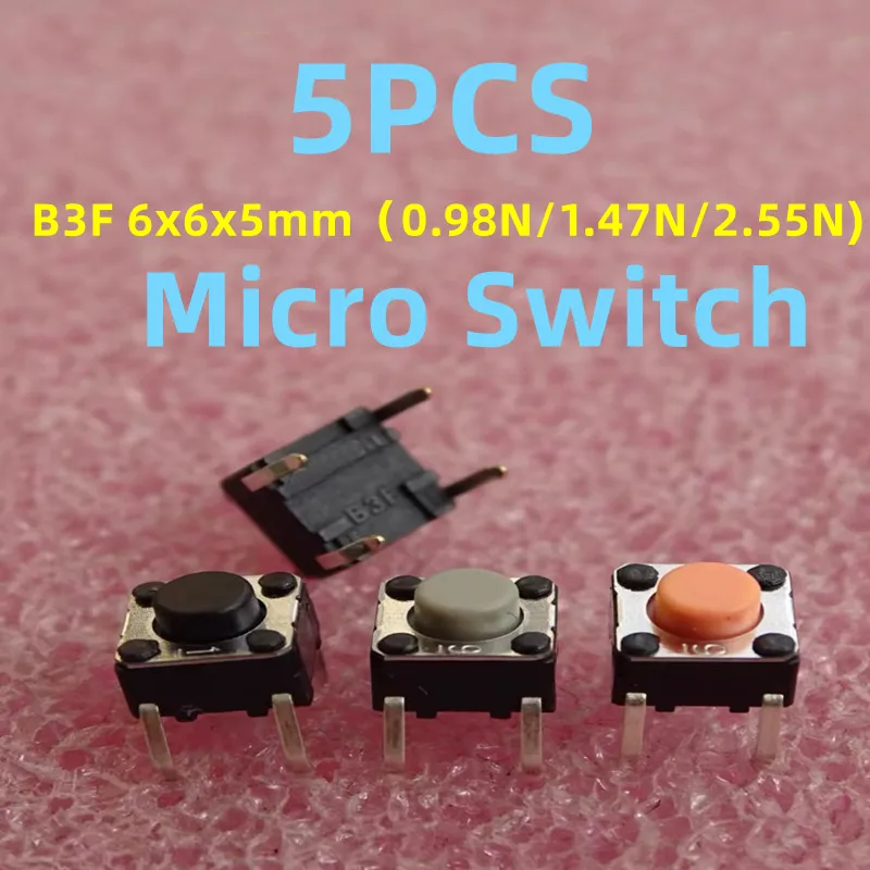 

Новинка B3F 5 шт. 6*6*5 мм 4-контактная квадратная индукционная плита Черный Серый Розовый точечный микропереключатель