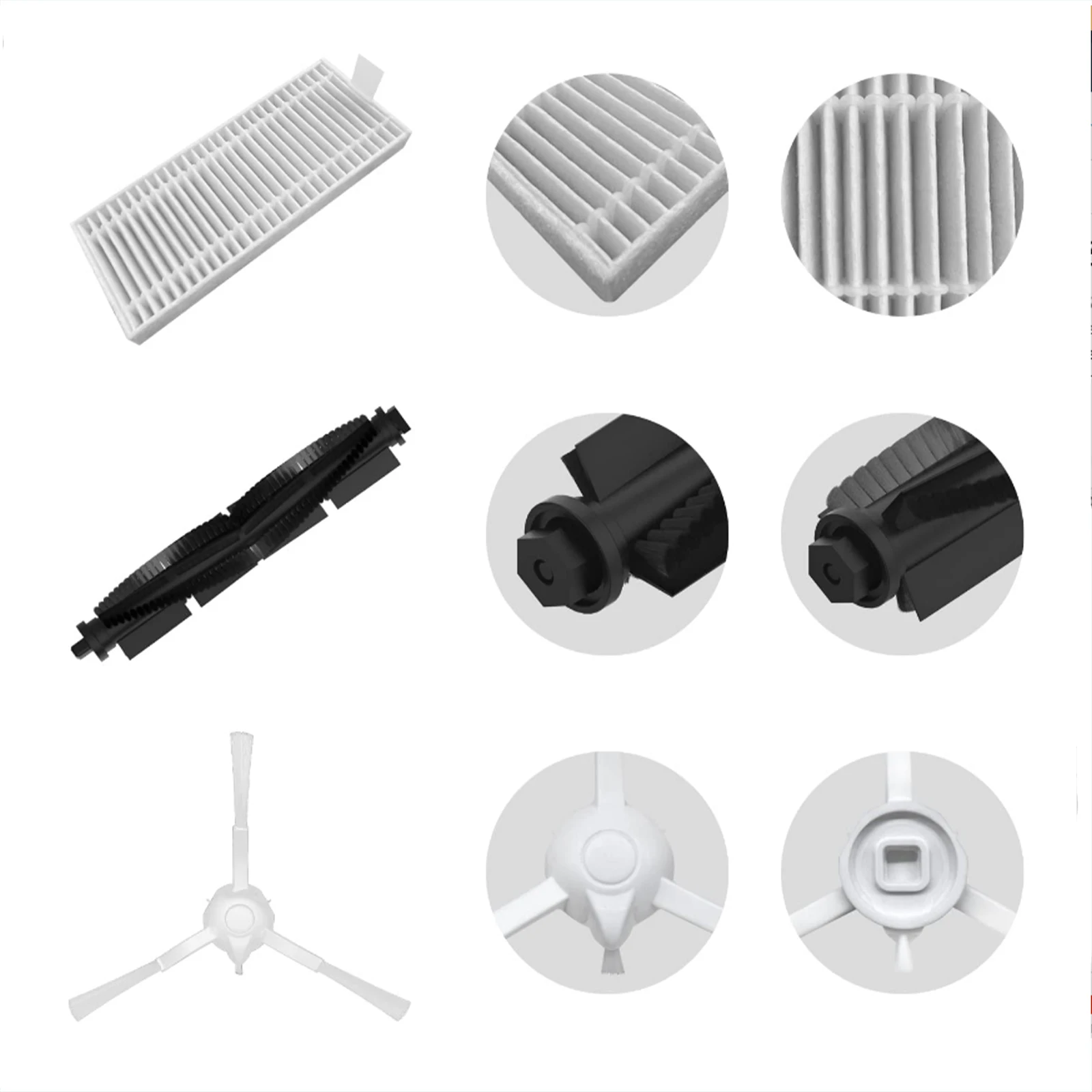 For Qihoo 360 S8 / S8 Plus / Honor Choice R2 / R2 Plus Main Roller Side Brush Hepa Filter Mop Cloth Parts