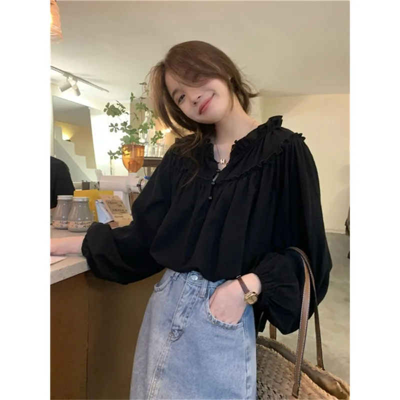 2024 Spring and Autumn New Elegant Women\'s Chiffon Shirt Fashion Long Sleeve Shirt Women\'s Inner Base Shirt Loose Blouse