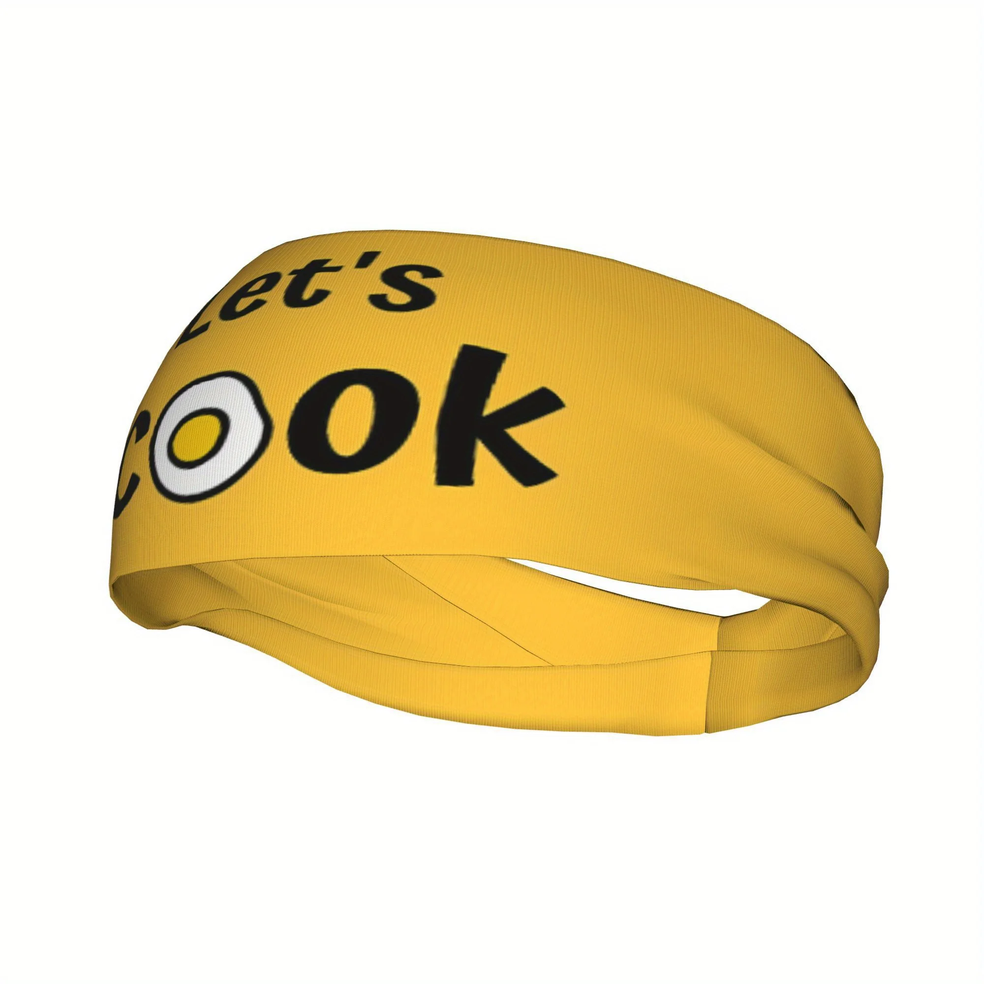 

Спортивная повязка на голову Let'S Cook, желтая, из полиэстера, вязаная, с мультяшным дизайном повара, регулируемая, для приготовления пищи и активного отдыха на природе