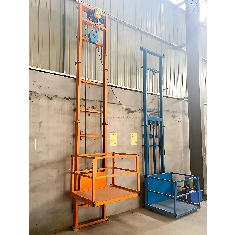 Lift 2m 3m 4m 5m 6m 7m 8m Electric Hydraulic Warehouse Lift Freight  Factory Freight Lift Platform Size 80*100cm for 1-3 Floors