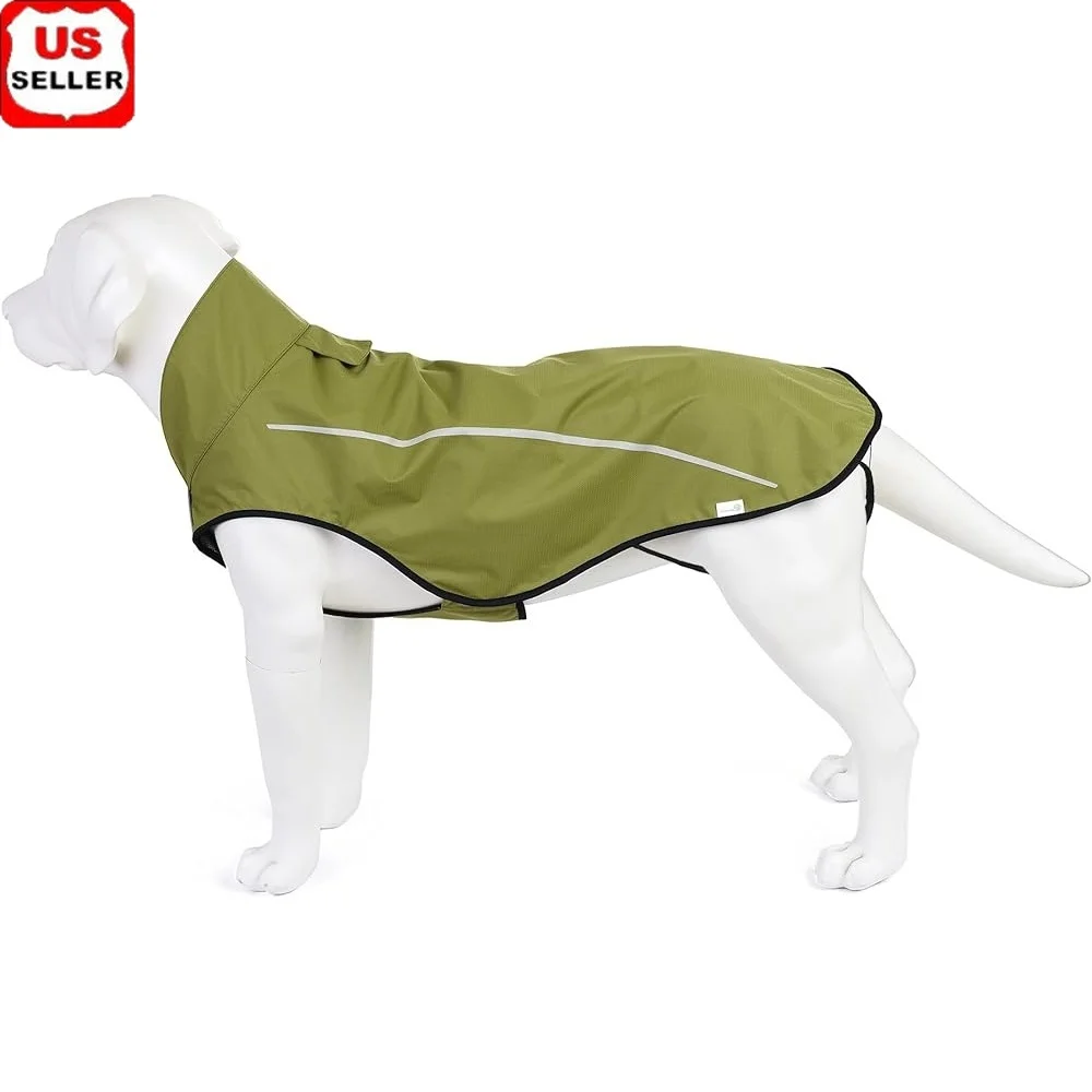 

Adjustable Dog Raincoat Waterproof Reflective Lightweight Breathable Pet Jacket with Leash Opening Small Medium Large Dogs