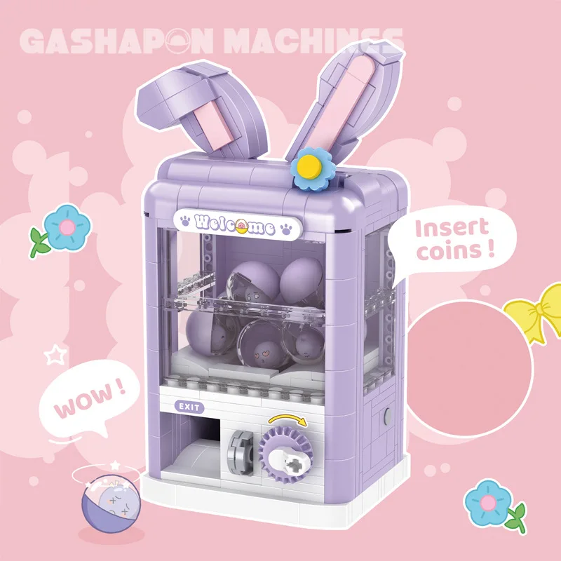 Children Capsule Machine Toys Claw Machine Raffle Home Game Console Building Blocks Gachapon Machine Building Claw Machine Toys
