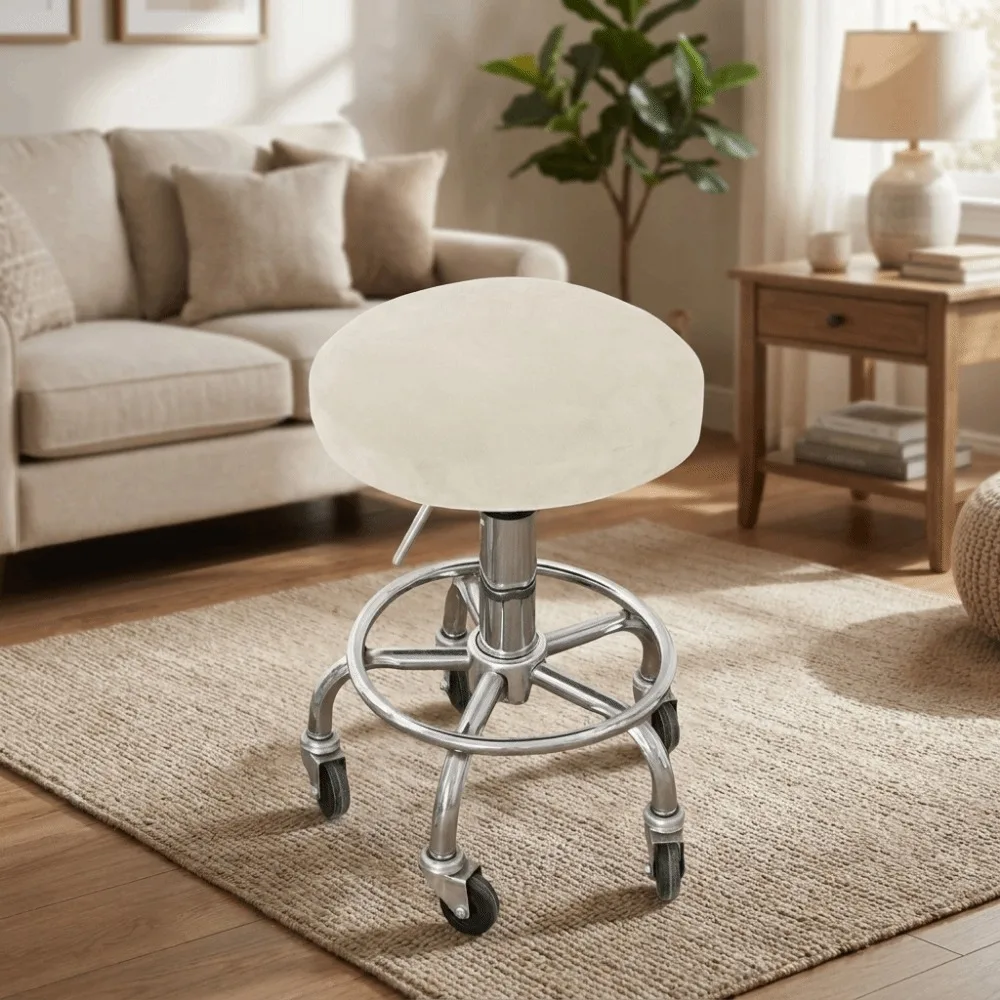 Breathable Bar Round Stool Cover Thickened Elastic Chair Seat Slipcovers Elastic Band Removable Swivel Chair Cover