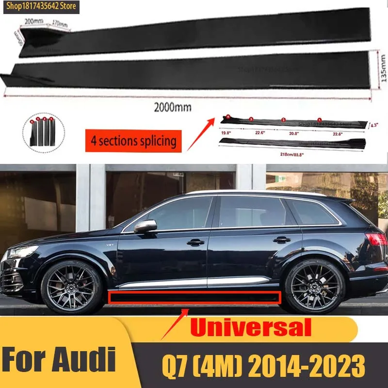 

Universal 2.2m Side Skirts Extension Rocker Splitters Diffuser Winglet Wings For Audi A1 A3 8V A4 B8 B9 A5 A6 C7 A7 A8 Q3 Q5 Q7