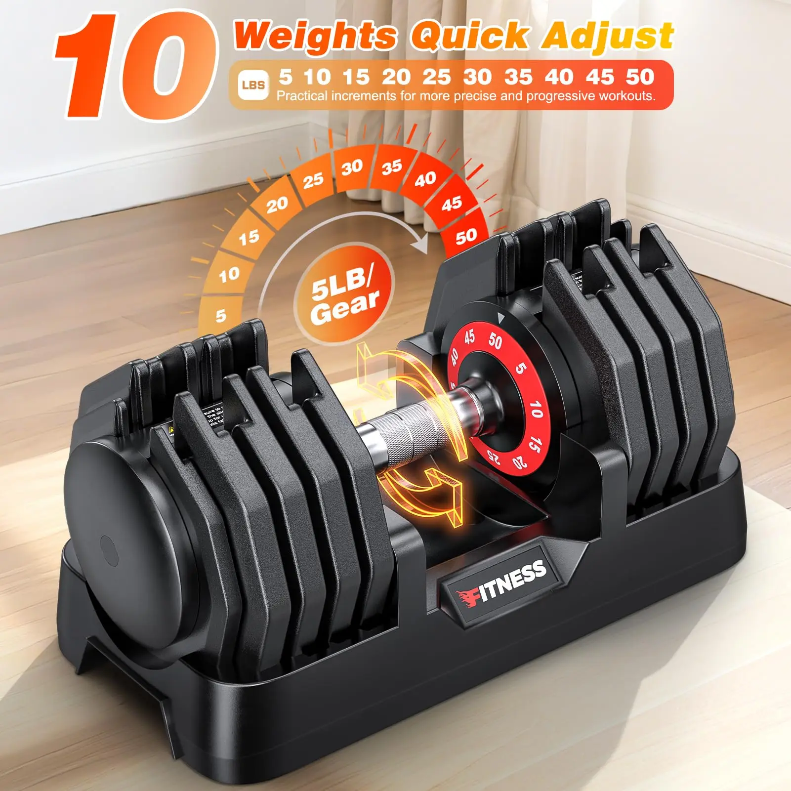 Adjustable Dumbbells Set of 2, Weight Set at Home
