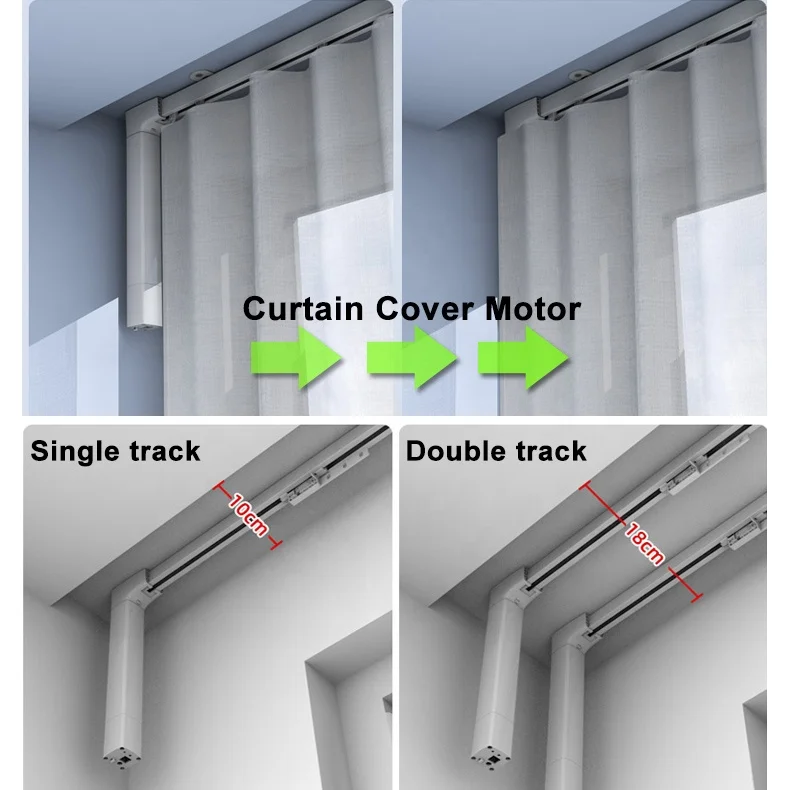 Supplier wholesale smart motorized adjustable curtain telescopic rail retractable curtain track