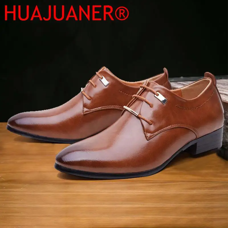 Elegant Leather Men Shoes Italian Formal Dress Male Footwear Luxury Brand Fashion Moccasins Office Working Oxford Shoes for Man