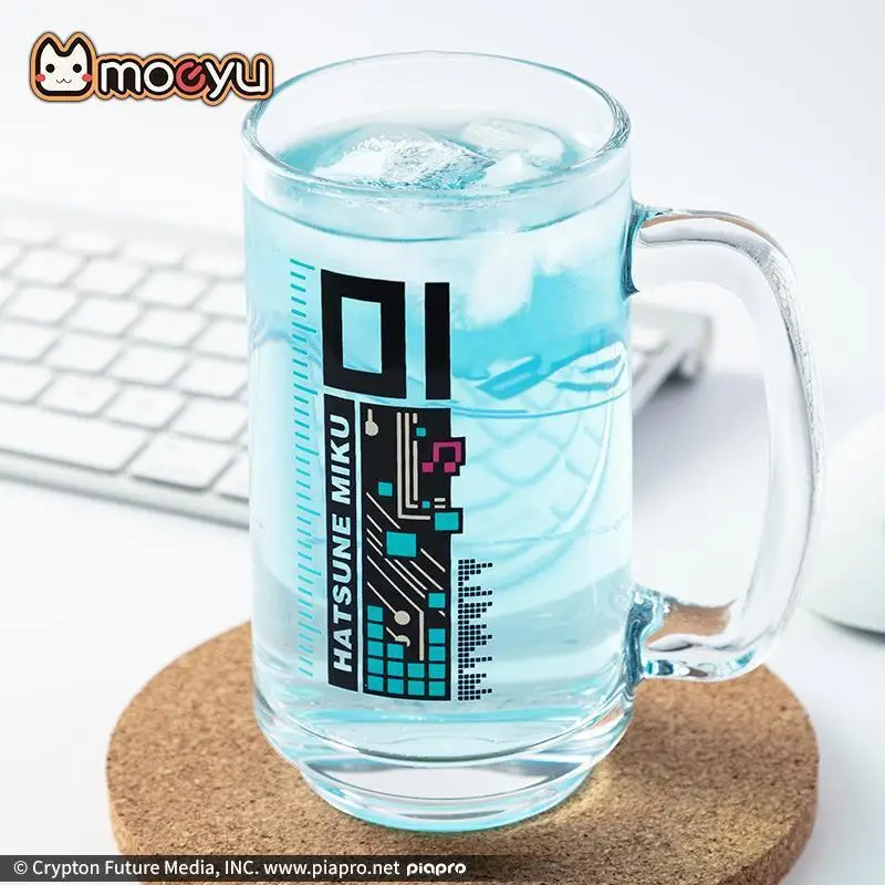 400Ml Hatsune Mik Moeyu Vocaloid Miku Cold Color change Glass Mug Anime Figure Model Toys for Girls Birthday Toys hobby