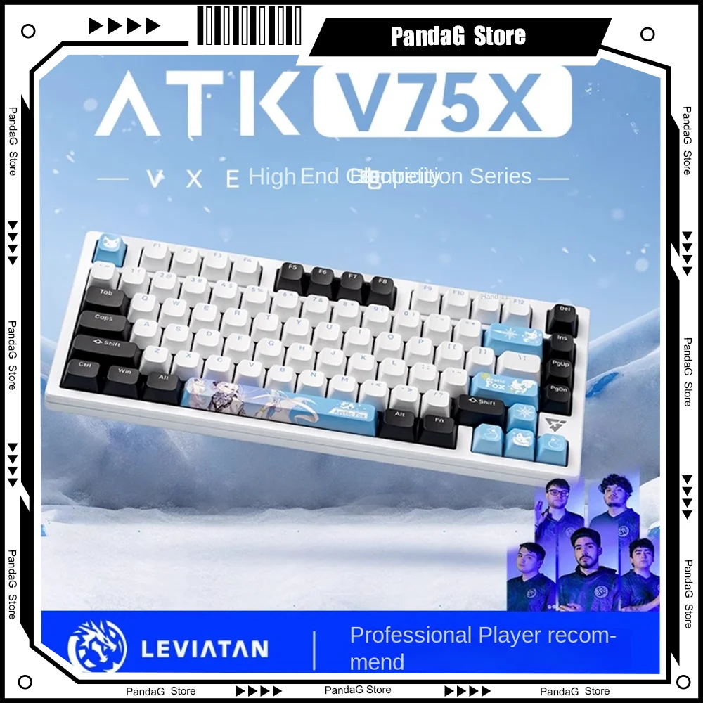 teclado mecanico atk vxe v75x jogo de layout de 75 gas tri mode hot swap personalizado chaves argb 80 shell superior de aluminio cnc jogo diy 01