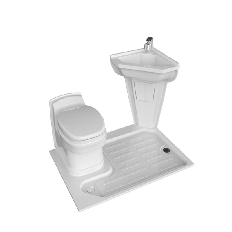 Portable RV Shower Cabinet Wash Basin With Cassette Toilet And Shower Tray