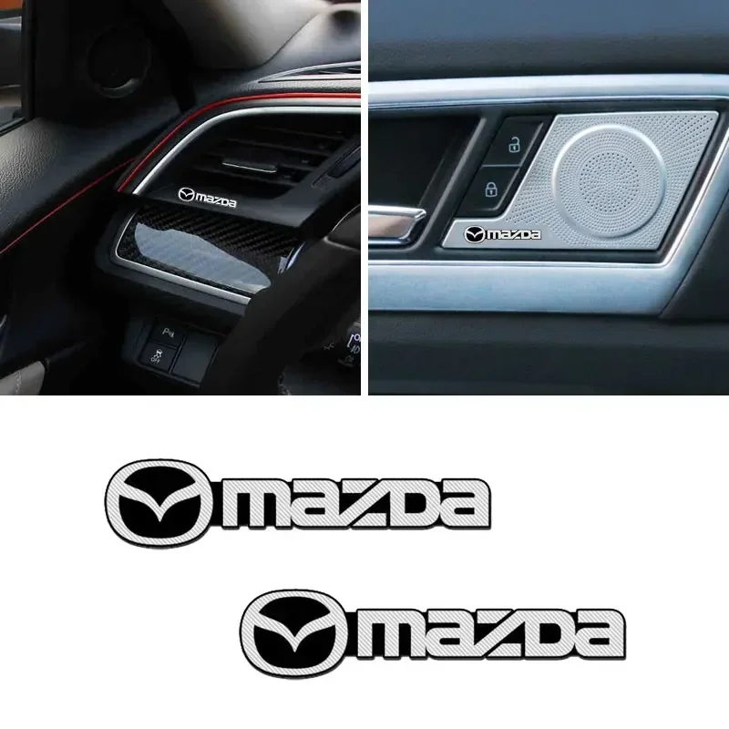 For Mazda 2 3 4 5 6 7 8 323 626 CX5 CX7 CX9 RX8 MX5 2/4Pcs 3D Aluminum Car Audio Speaker Decorate Badge Sticker Auto Accessories